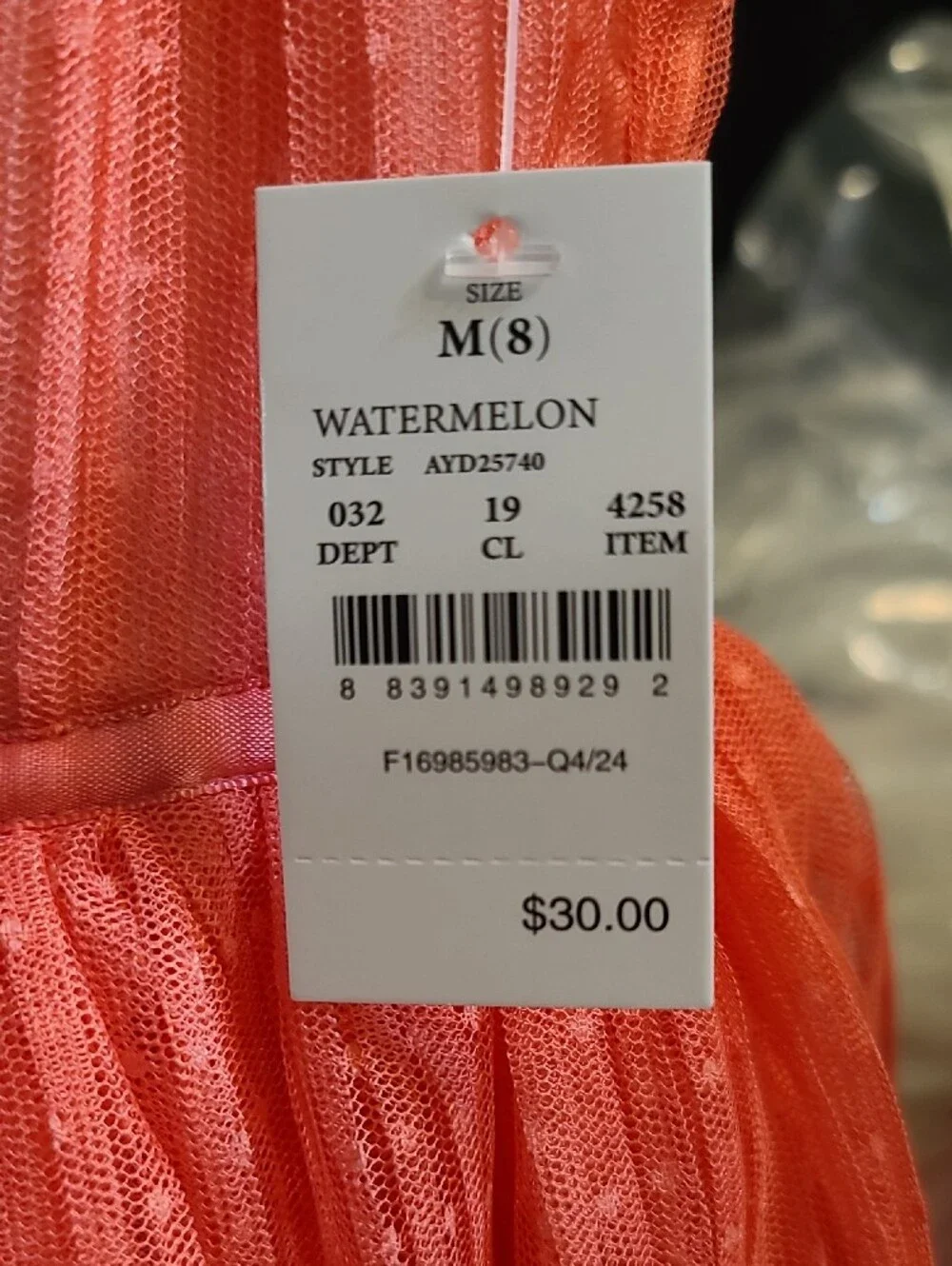 Girls Zenzi Coral (Watermelon) Layered Ruffle Dress